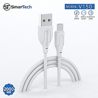 כבל טעינה מיקרו USB דגם V150 מבית SmarTech באורך 2 מטר