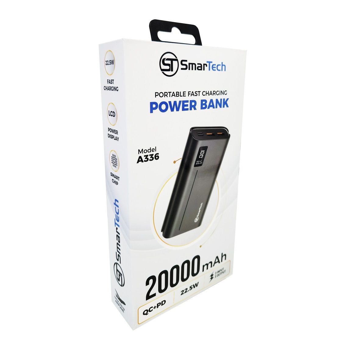 מטען נייד 20,000mAh עם צג סוללה וטעינה מהירה 22.5W - דגם A336 חברת SmarTech