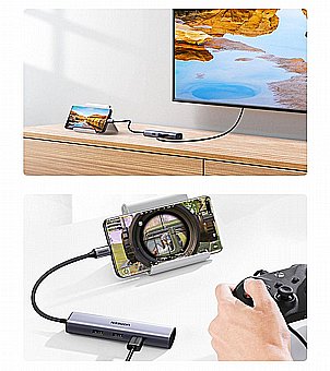 רכזת חיבורים 4 ב-1 למחשב - טייפ-סי ל-3xUSB3.0 +רשת UGREEN