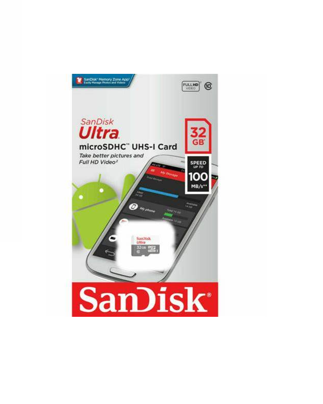 כרטיס זיכרון SanDisk Ultra 32GB Micro SD כולל מתאם סנדיסק
