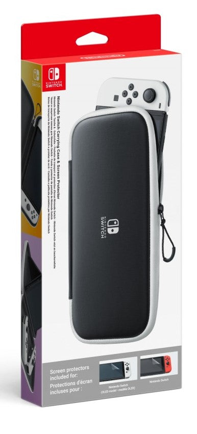 Original Nintendo Switch OLED carrying case and screen protector