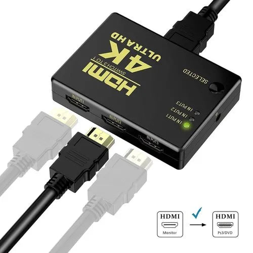 מפצל HDMI ל-3 יציאות HDMI SWITCH 3 TO 1