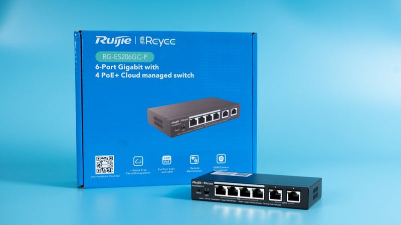 רכזת רשת 4 פורטים מנוהלת Ruijie RG-ES206GC-P PoE 30W