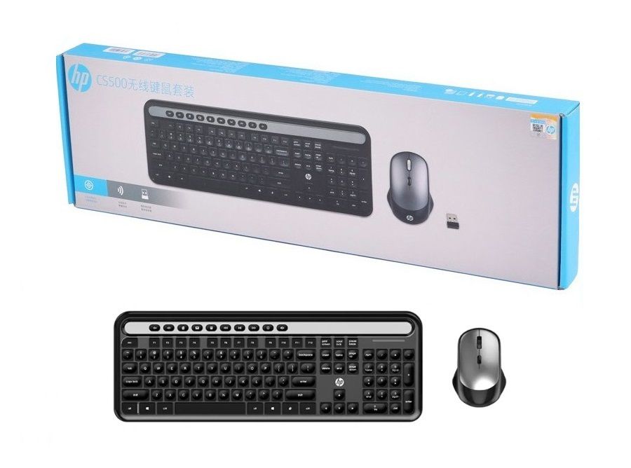 סט מקלדת ועכבר אלחוטי HP CS500 - צבע שחור