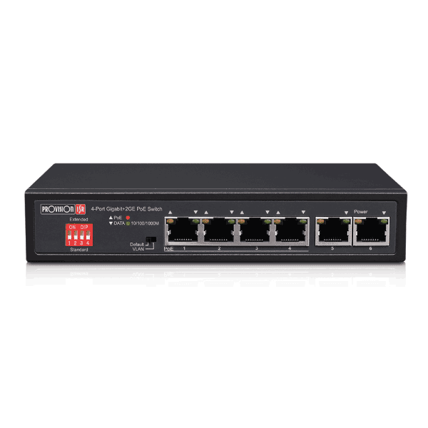 רכזת רשת 4 פורטים Provision PoES-0472GC+2G Giga PoE 4+2